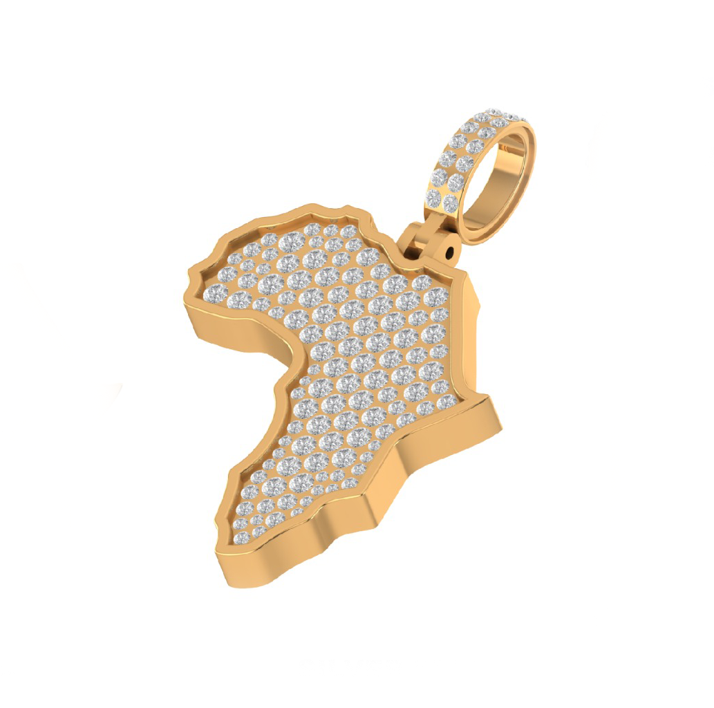 iced-out africa map moissanite pendant necklace | pavé set diamond africa pendant | luxury jewelry – finora jewelry