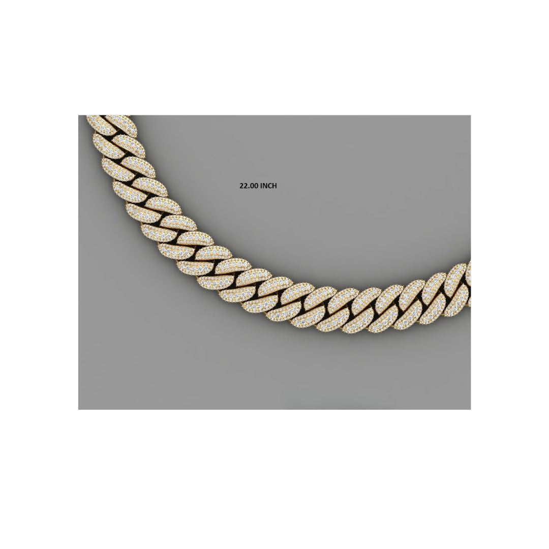 22" yellow gold moissanite miami cuban link chain - luxury heavyweight choker