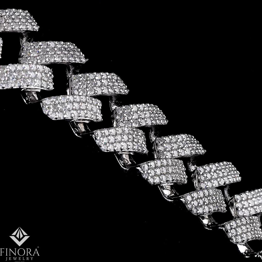 iced-out moissanite cuban link chain necklace – luxury hip hop jewelry | finora jewelry