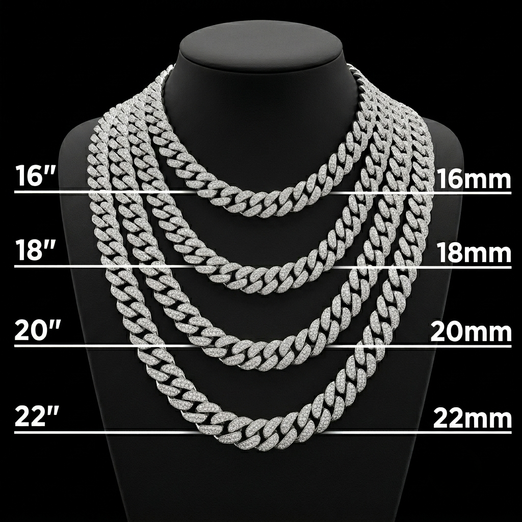 moissanite silver miami cuban link chain - custom name clasp choker
