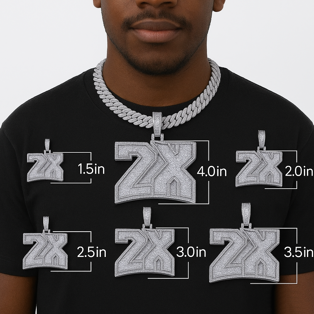 custom name drip pendant on fully iced cuban link chain – moissanite skull accent hip-hop necklace set