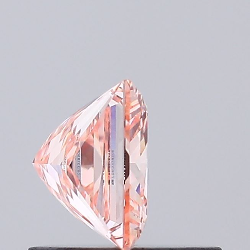 princess cut 0.82ct igi certified fancy intense orangy pink diamond
