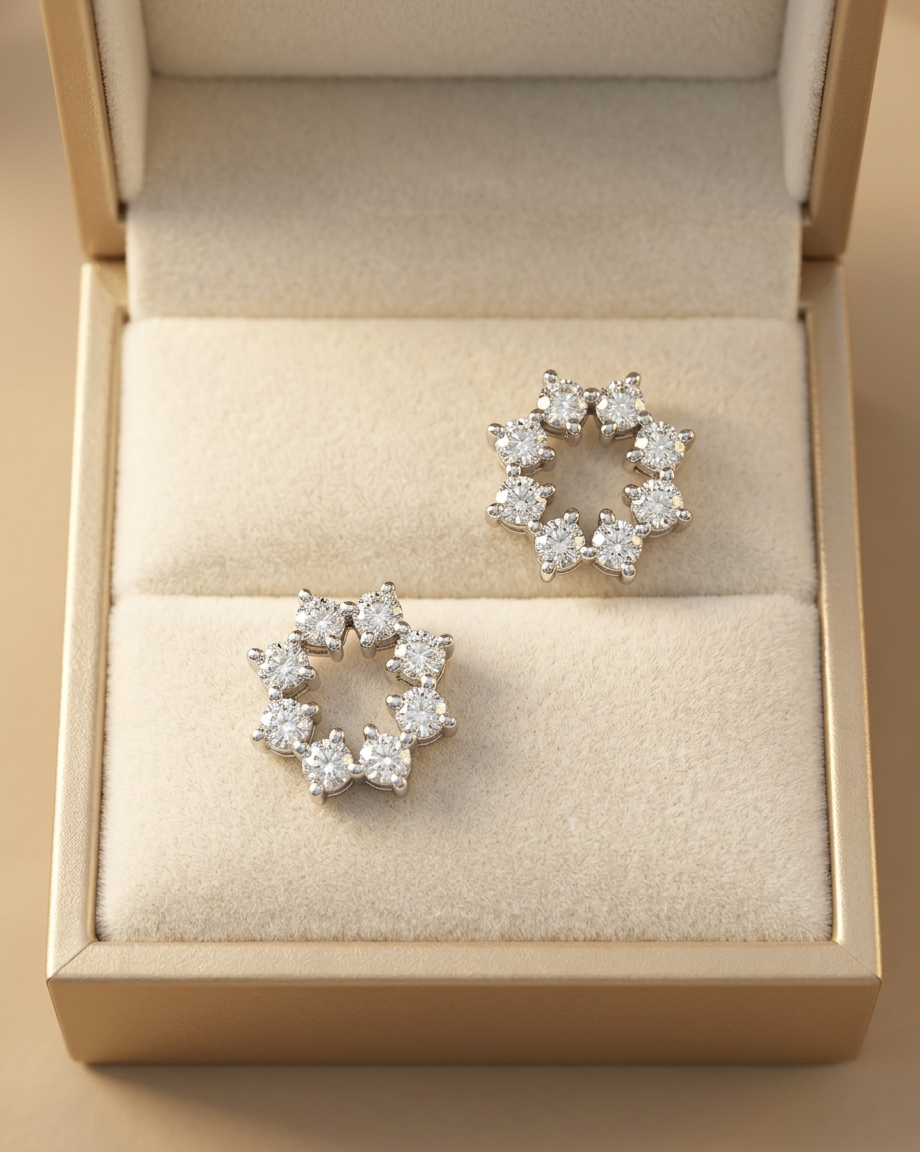 dazzling starburst crystal stud earrings