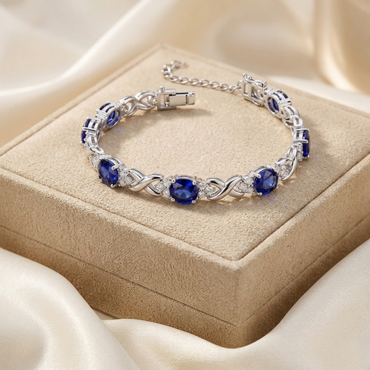 Celeste Sapphire & Moissanite Twist Bracelet – Finora Jewelry