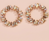 Rhinestone Round Decor Earrings-Baguette Crystal Hoop Earrings