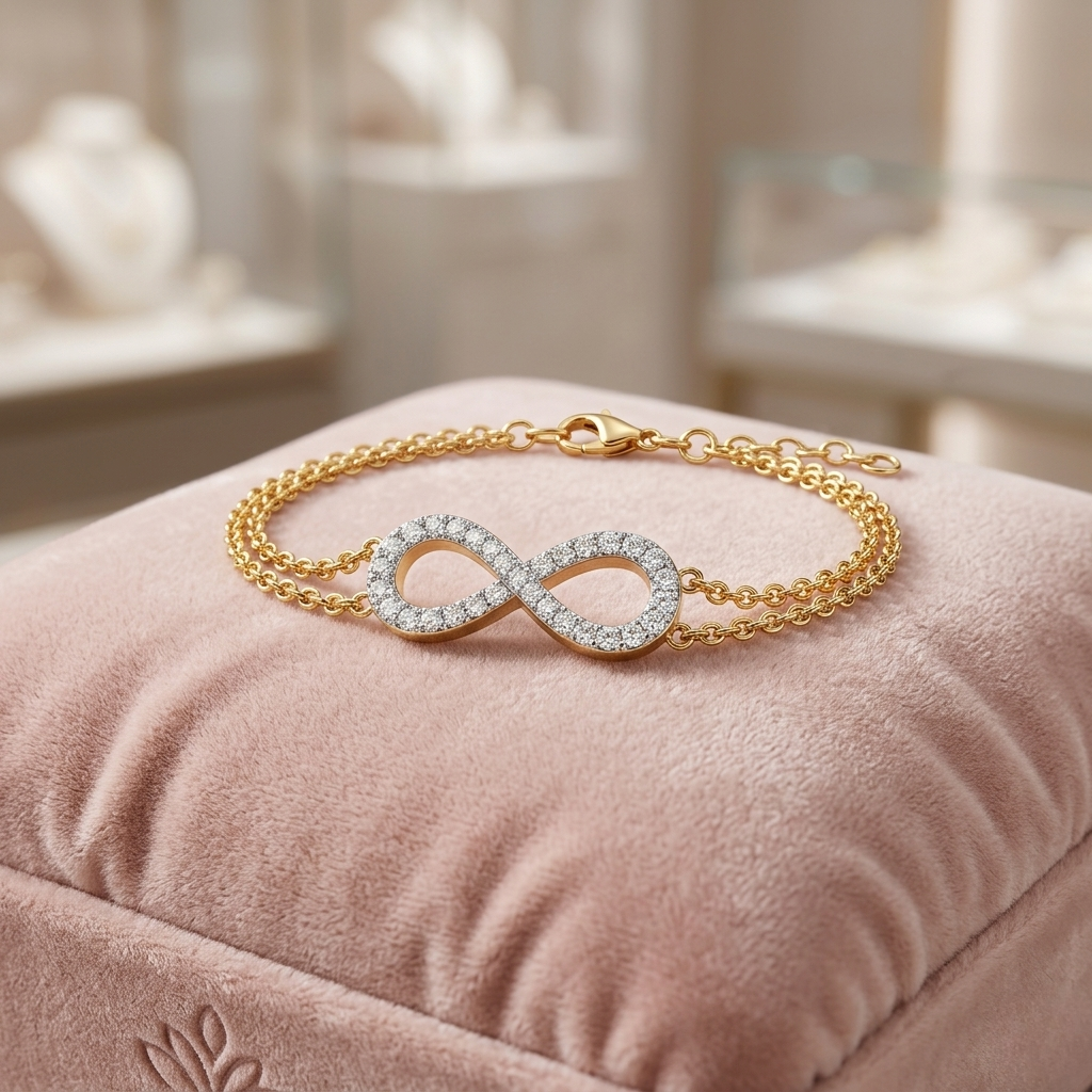 eterna double chain infinity diamond bracelet – finora jewelry