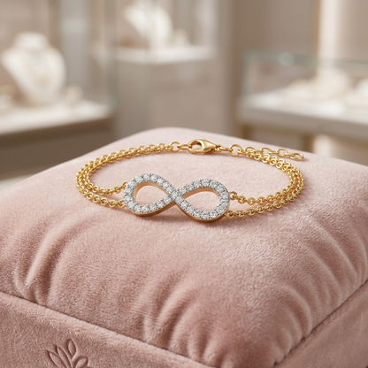 Eterna Double Chain Infinity Diamond Bracelet – Finora Jewelry