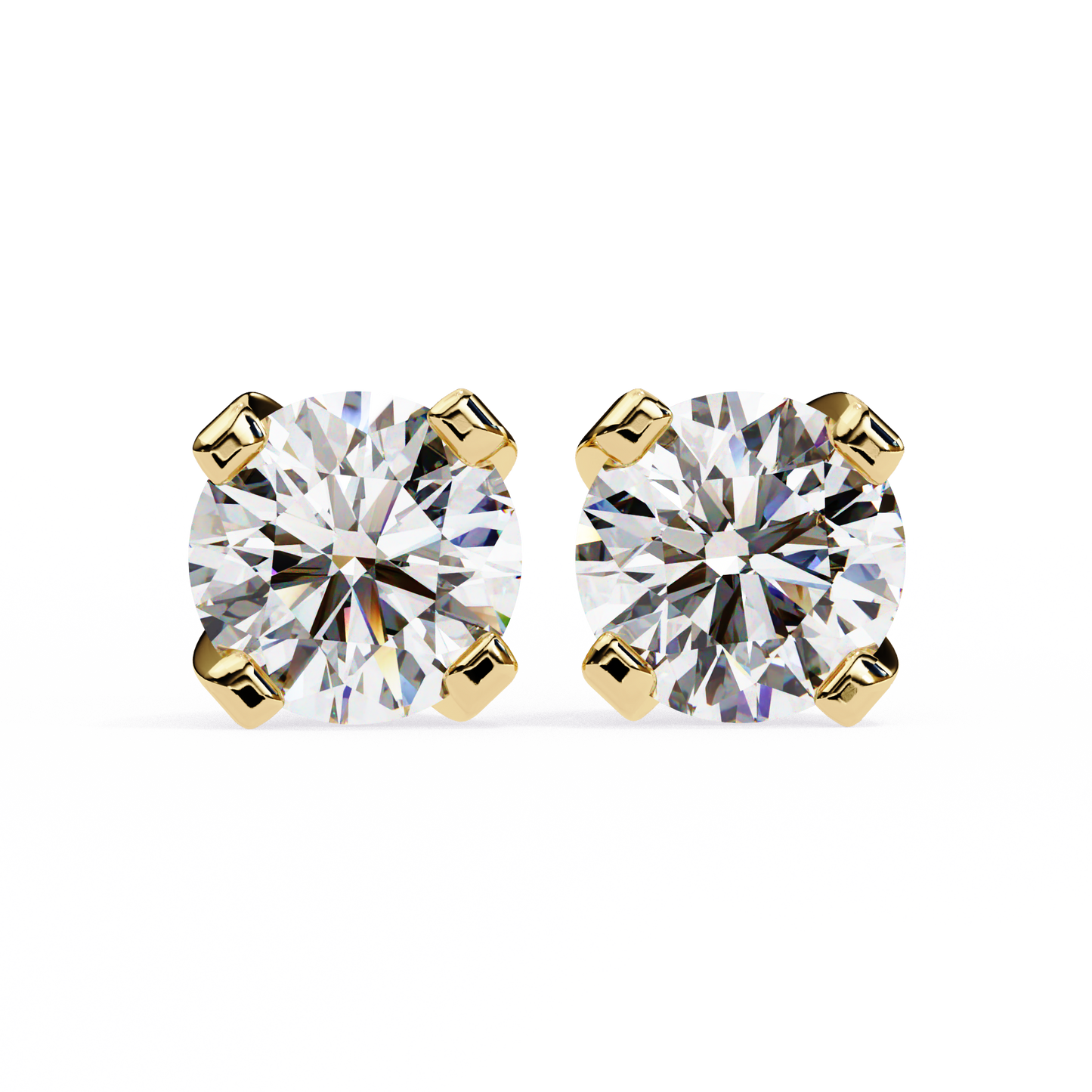 timeless radiance round moissanite stud earrings – finora jewelry