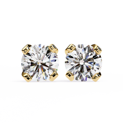 Timeless Radiance Round Moissanite Stud Earrings – Finora Jewelry