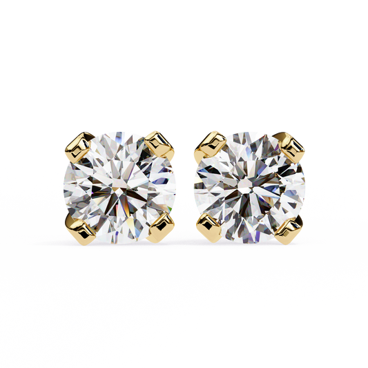Timeless Radiance Round Moissanite Stud Earrings – Finora Jewelry