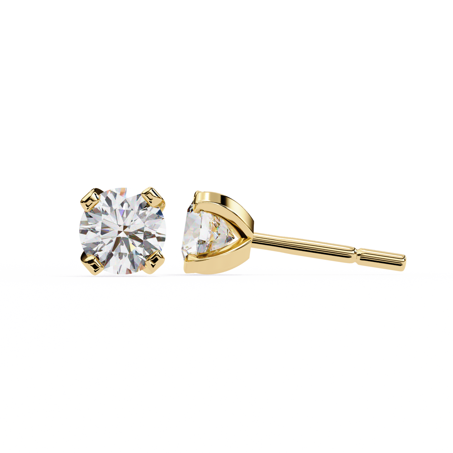 timeless radiance round moissanite stud earrings – finora jewelry