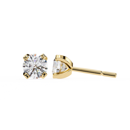 Timeless Radiance Round Moissanite Stud Earrings – Finora Jewelry