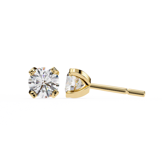 Timeless Radiance Round Moissanite Stud Earrings – Finora Jewelry