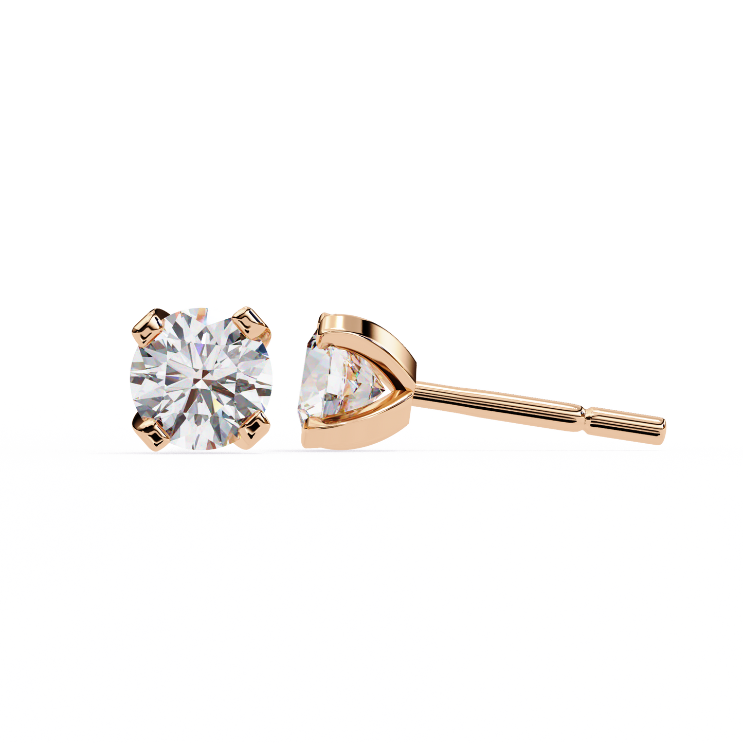 timeless radiance round moissanite stud earrings – finora jewelry