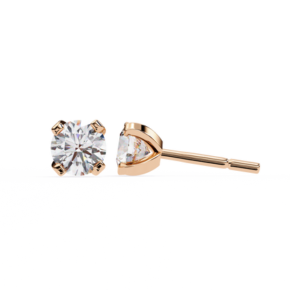 Timeless Radiance Round Moissanite Stud Earrings – Finora Jewelry