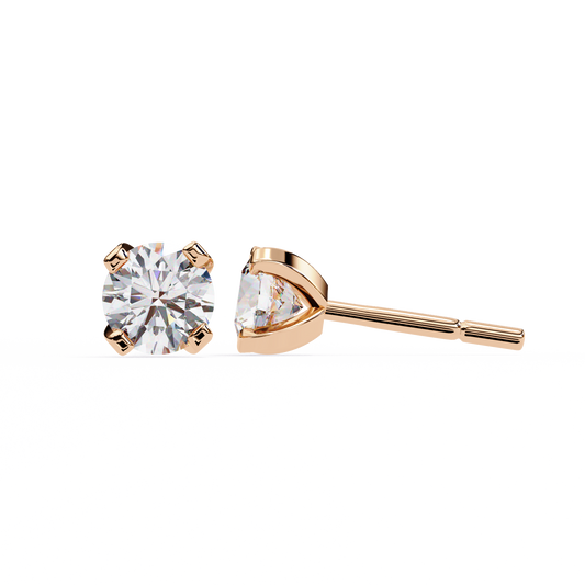 Timeless Radiance Round Moissanite Stud Earrings – Finora Jewelry