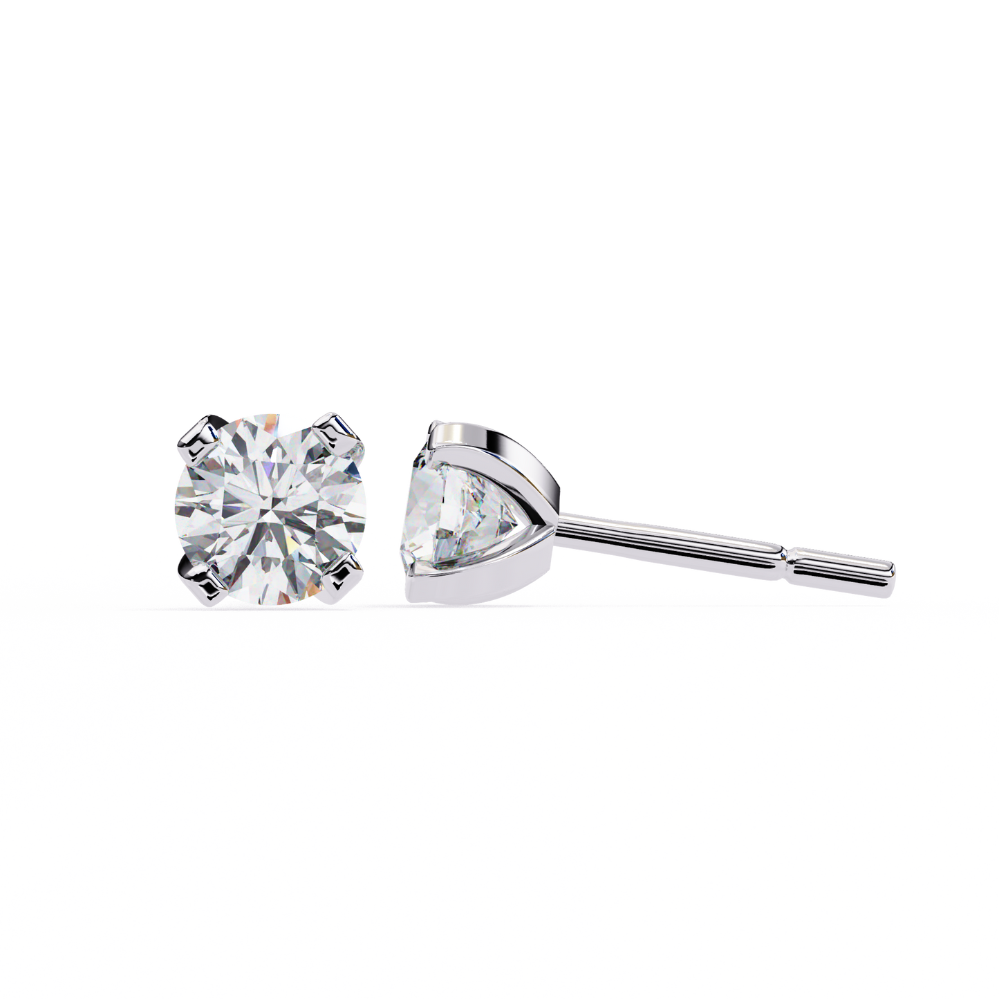 timeless radiance round moissanite stud earrings – finora jewelry