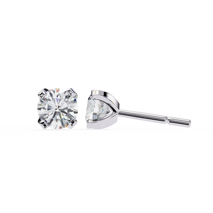 Timeless Radiance Round Moissanite Stud Earrings – Finora Jewelry