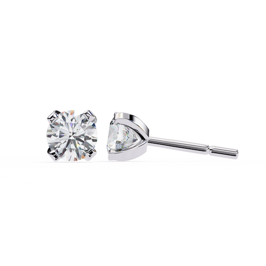 Timeless Radiance Round Moissanite Stud Earrings – Finora Jewelry