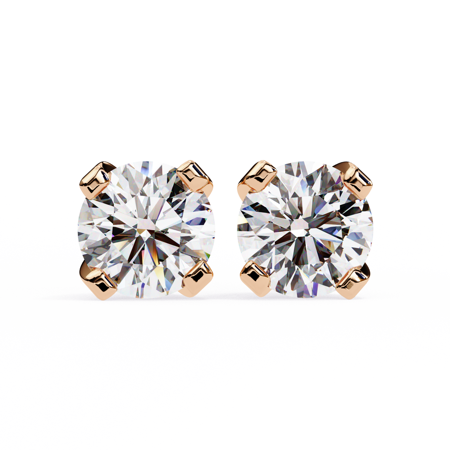 timeless radiance round moissanite stud earrings – finora jewelry