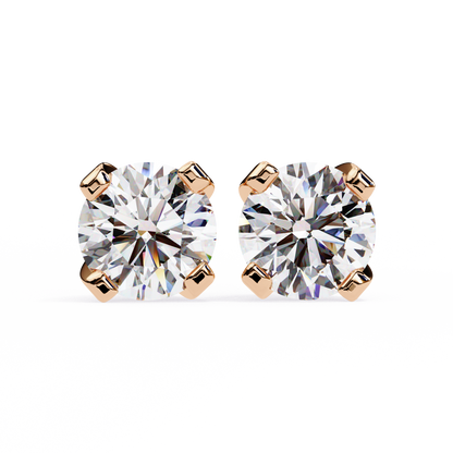 Timeless Radiance Round Moissanite Stud Earrings – Finora Jewelry