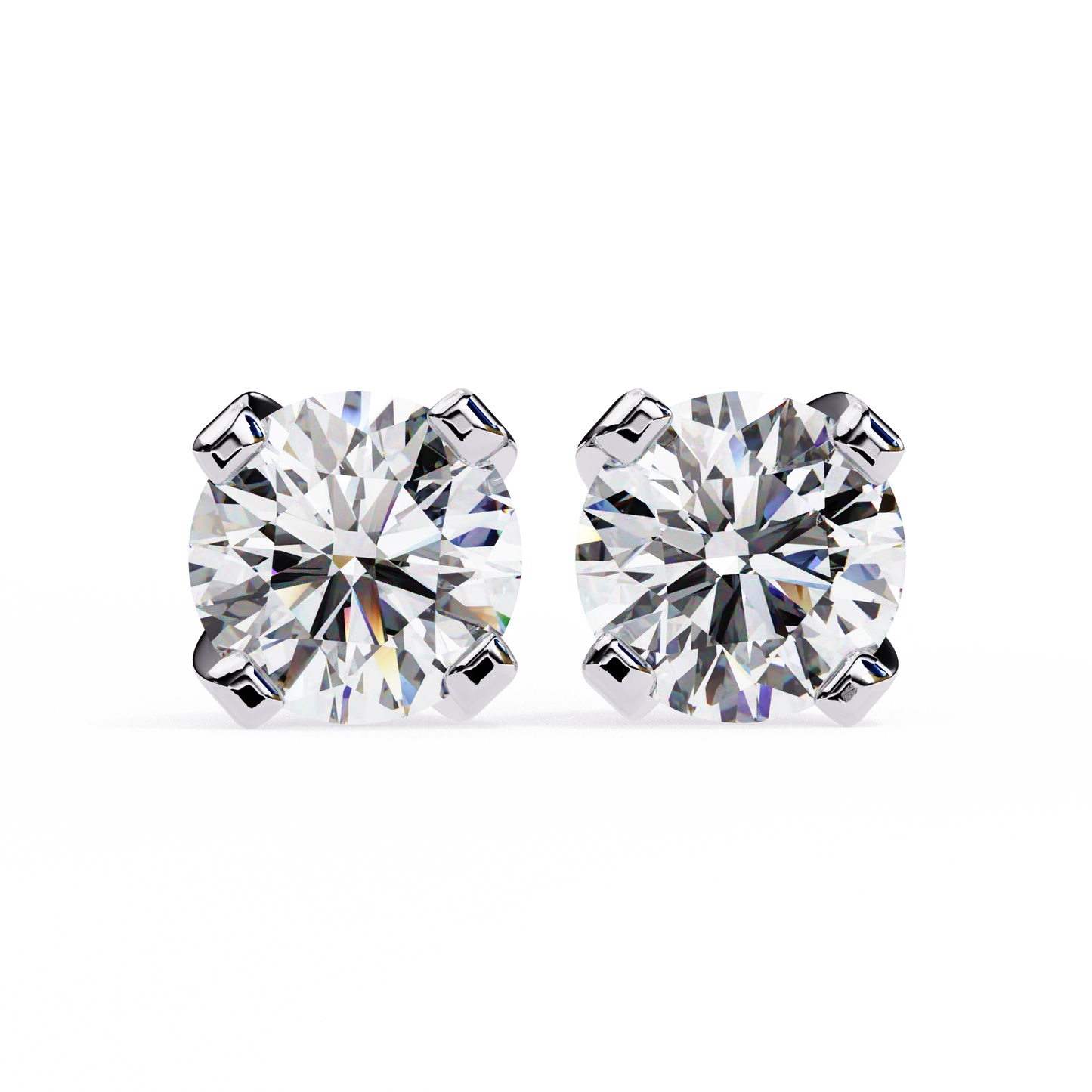 timeless radiance round moissanite stud earrings – finora jewelry