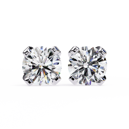Timeless Radiance Round Moissanite Stud Earrings – Finora Jewelry
