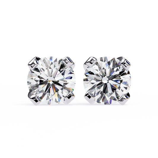 Timeless Radiance Round Moissanite Stud Earrings – Finora Jewelry