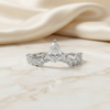 Pear Cut Diamond Engagement Ring with Accent Band – Finora Jewelry
