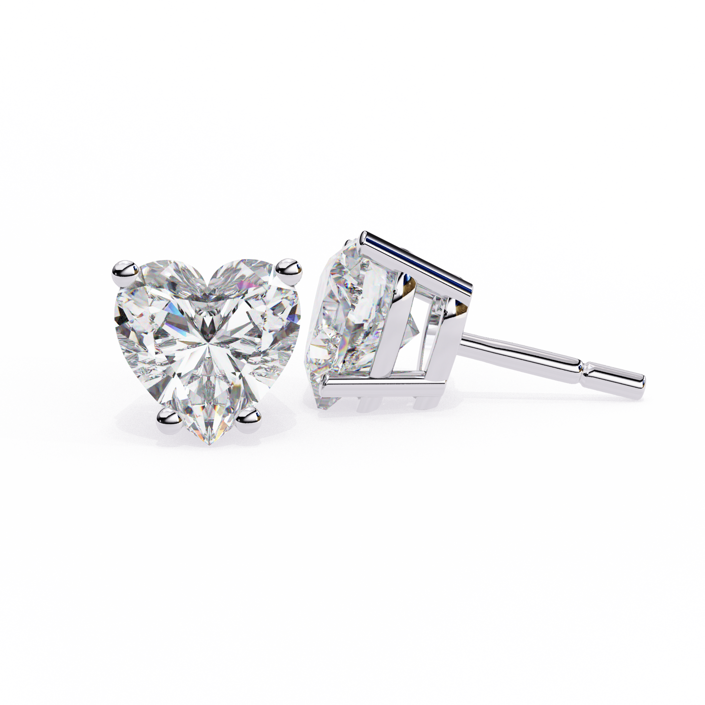 timeless radiance heart moissanite stud earrings – finora jewelry