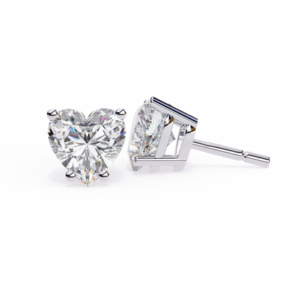 Timeless Radiance Heart Moissanite Stud Earrings – Finora Jewelry