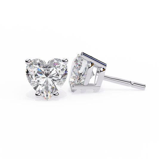 Timeless Radiance Heart Moissanite Stud Earrings – Finora Jewelry