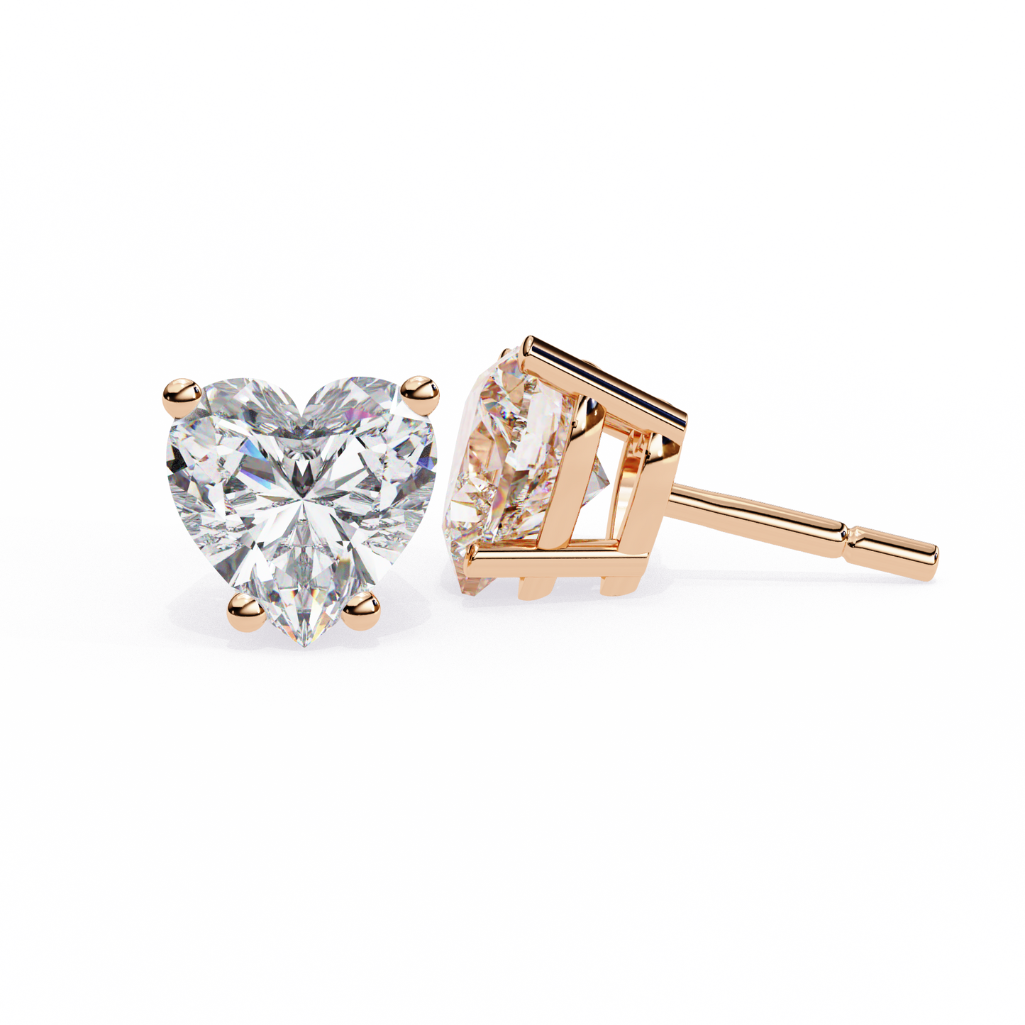 timeless radiance heart moissanite stud earrings – finora jewelry