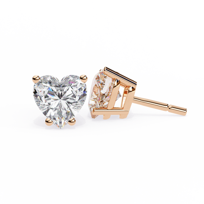 Timeless Radiance Heart Moissanite Stud Earrings – Finora Jewelry