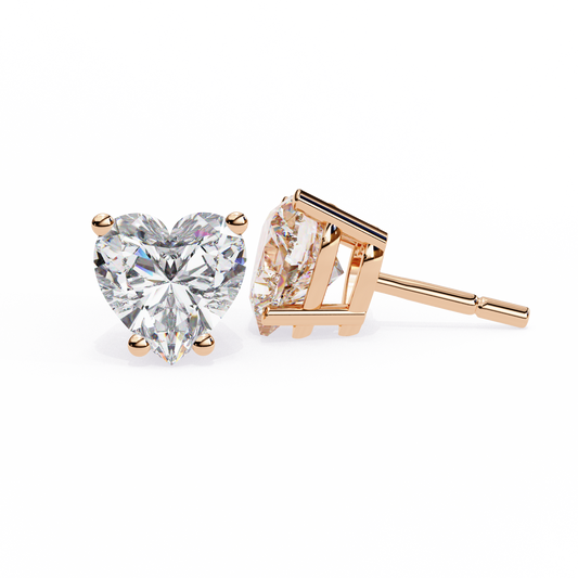Timeless Radiance Heart Moissanite Stud Earrings – Finora Jewelry