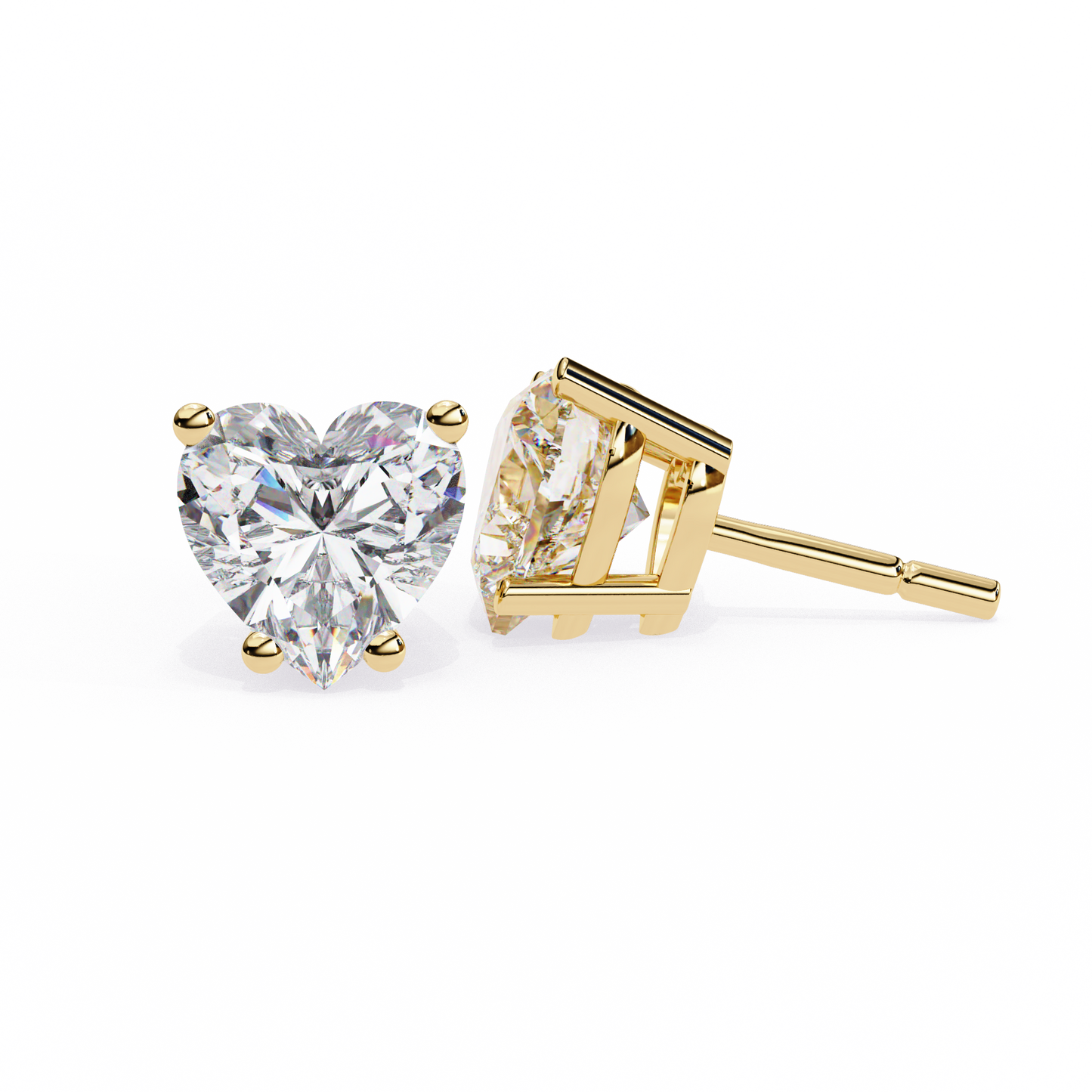 timeless radiance heart moissanite stud earrings – finora jewelry