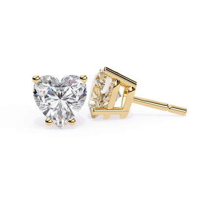 Timeless Radiance Heart Moissanite Stud Earrings – Finora Jewelry