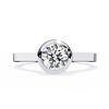 Minimalist Round Moissanite Bezel Set Ring – Modern Solitaire for Promise, Engagement or Birthday Gift – 925 Silver / 10K / 14K Gold / Platinum – White / Yellow / Rose Gold – Finora Jewelry