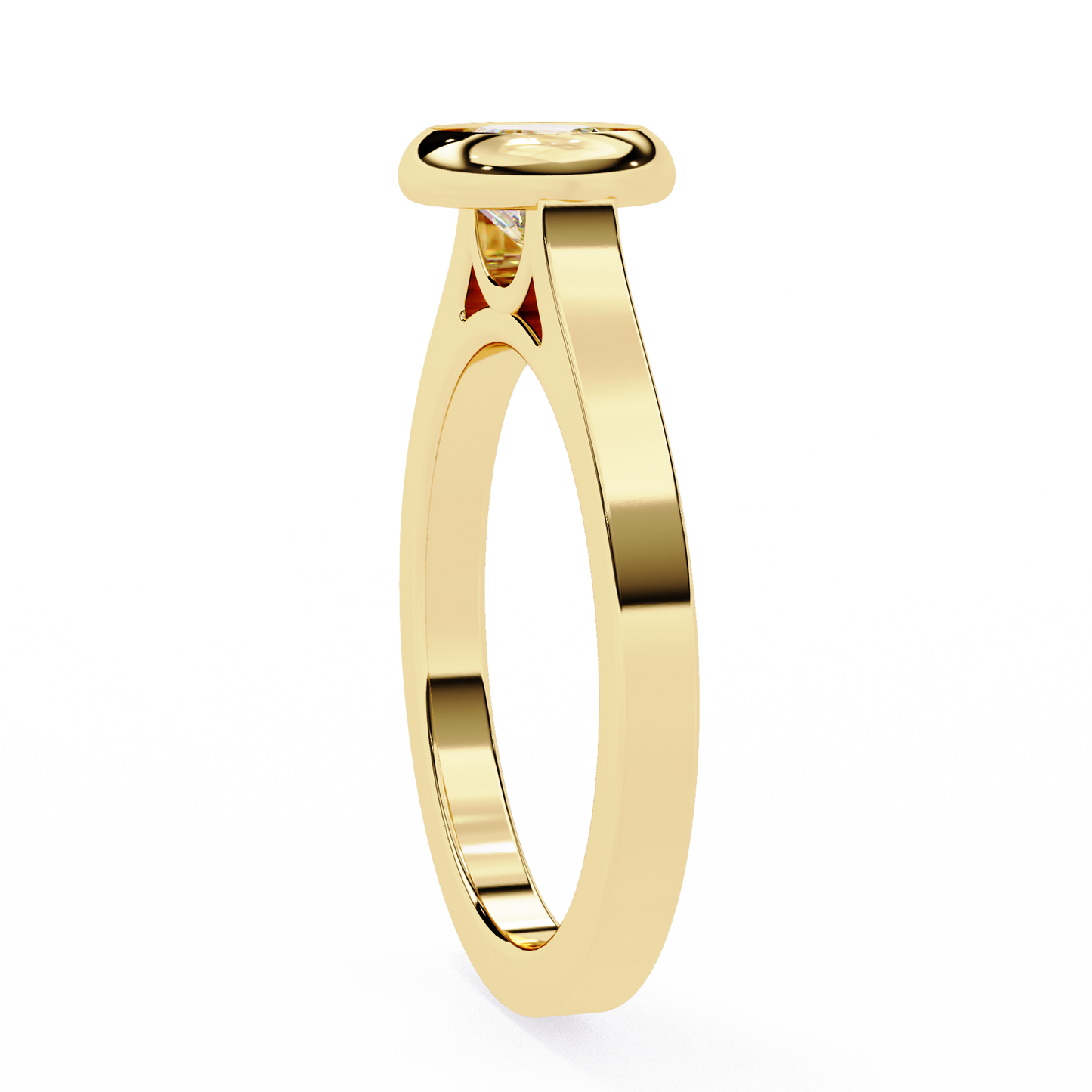 minimalist round moissanite bezel set ring – modern solitaire for promise, engagement or birthday gift – 925 silver / 10k / 14k gold / platinum – white / yellow / rose gold – finora jewelry