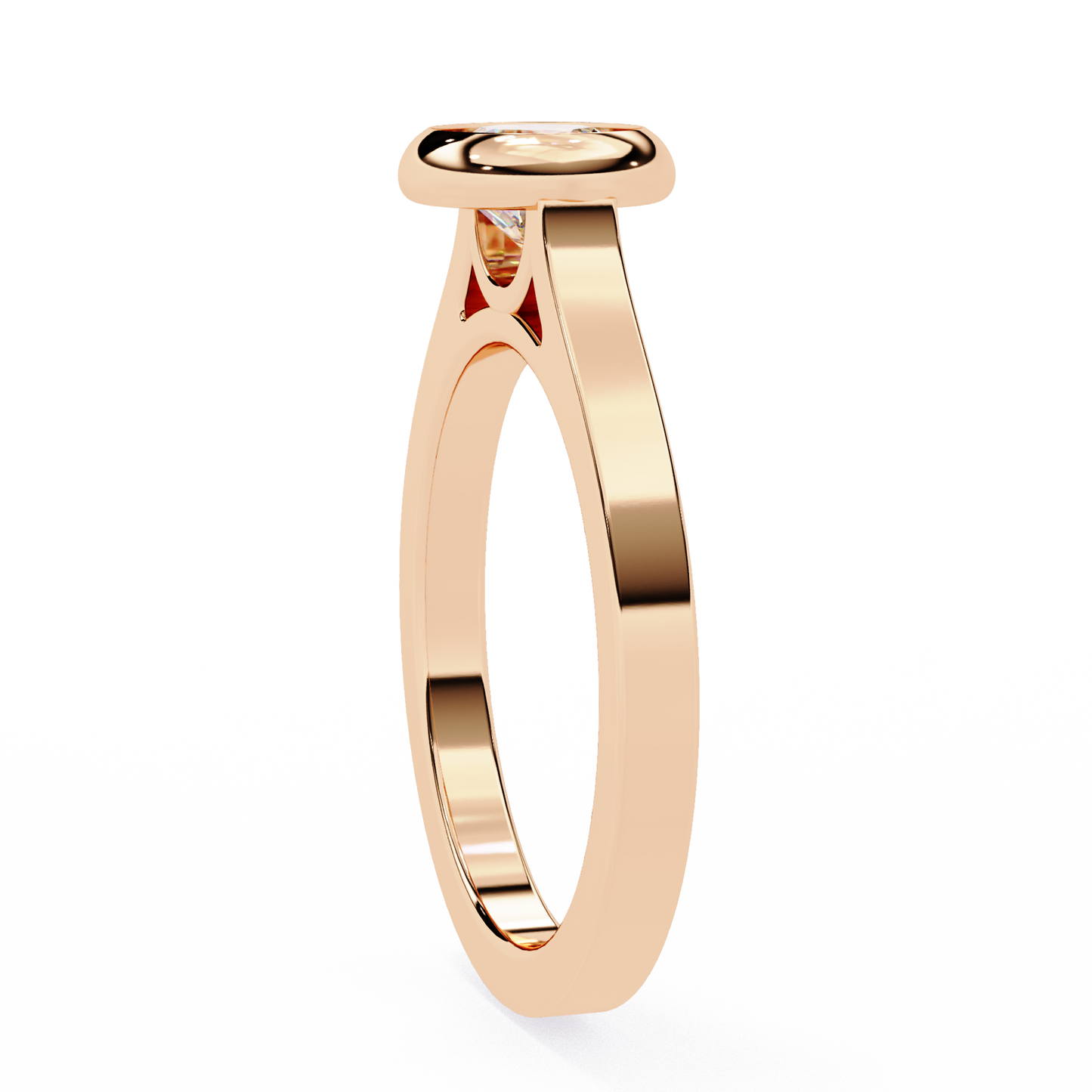 minimalist round moissanite bezel set ring – modern solitaire for promise, engagement or birthday gift – 925 silver / 10k / 14k gold / platinum – white / yellow / rose gold – finora jewelry