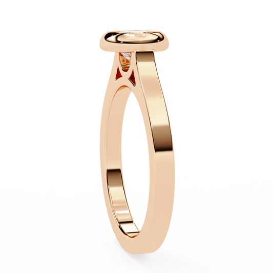Minimalist Round Moissanite Bezel Set Ring – Modern Solitaire for Promise, Engagement or Birthday Gift – 925 Silver / 10K / 14K Gold / Platinum – White / Yellow / Rose Gold – Finora Jewelry