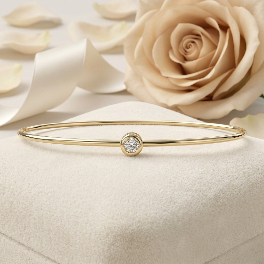 sola petite diamond bangle – finora jewelry