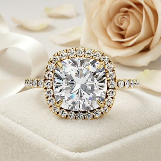 Cushion Cut Halo Ring – Perfect for Engagements or Milestone Anniversaries