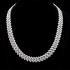 Moissanite Silver Miami Cuban Link Chain - 22-Inch Heavyweight Choker