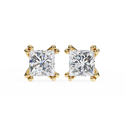 Timeless Radiance Princess Moissanite Stud Earrings – Finora Jewelry