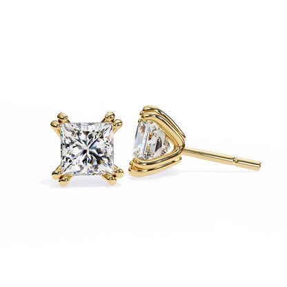 Timeless Radiance Princess Moissanite Stud Earrings – Finora Jewelry