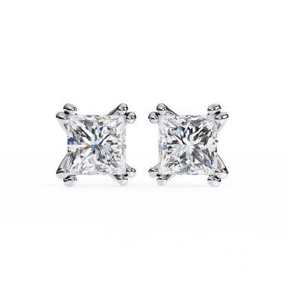 Timeless Radiance Princess Moissanite Stud Earrings – Finora Jewelry