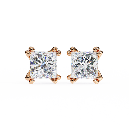 Timeless Radiance Princess Moissanite Stud Earrings – Finora Jewelry
