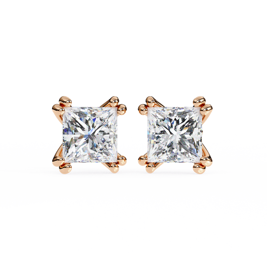 Timeless Radiance Princess Moissanite Stud Earrings – Finora Jewelry