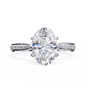 Elegant Oval Cut Engagement Ring with Diamond-Accented Band – Timeless Gift for Her – Classic Solitaire Setting in White Gold, Platinum or Silver – Finora Signature Sparkle